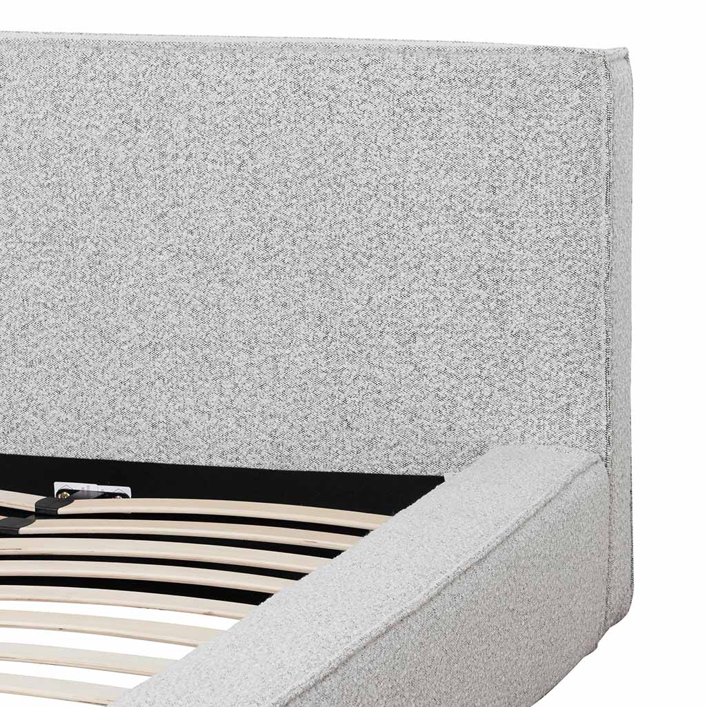 Queen Sized Bed Frame - Cloudy Pepper Boucle