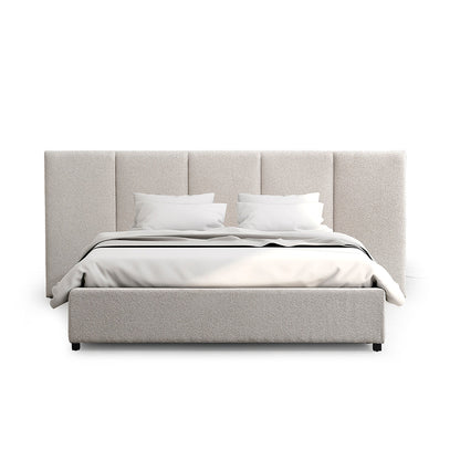 King Bed Frame - Clay Grey with Storage