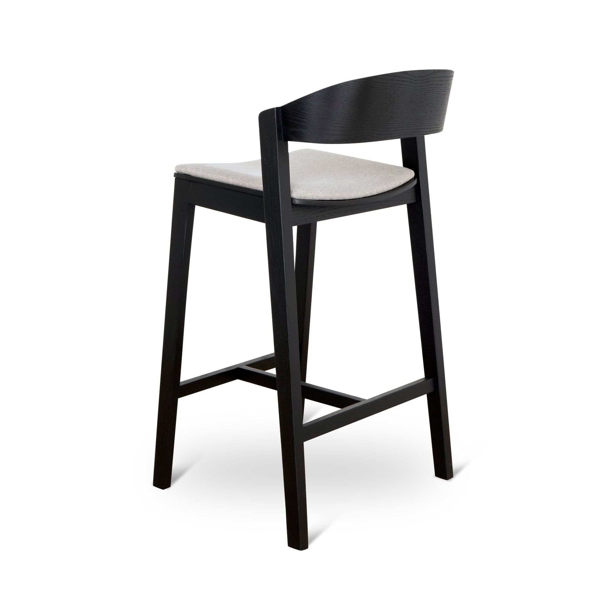 Black Bar Stool - Grey Seat