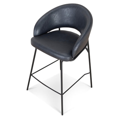CBS10125-FH Fabric Bar Stool - Full Black (Set of 2)
