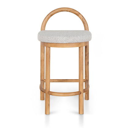 66cm Natural Bar Stool - Clay Grey