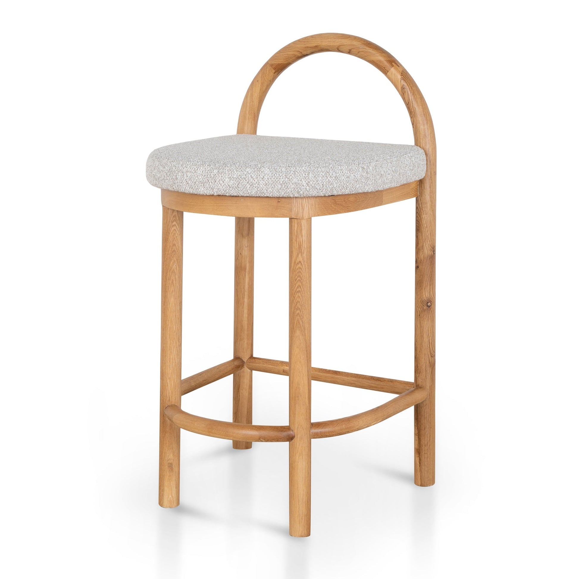 66cm Natural Bar Stool - Clay Grey