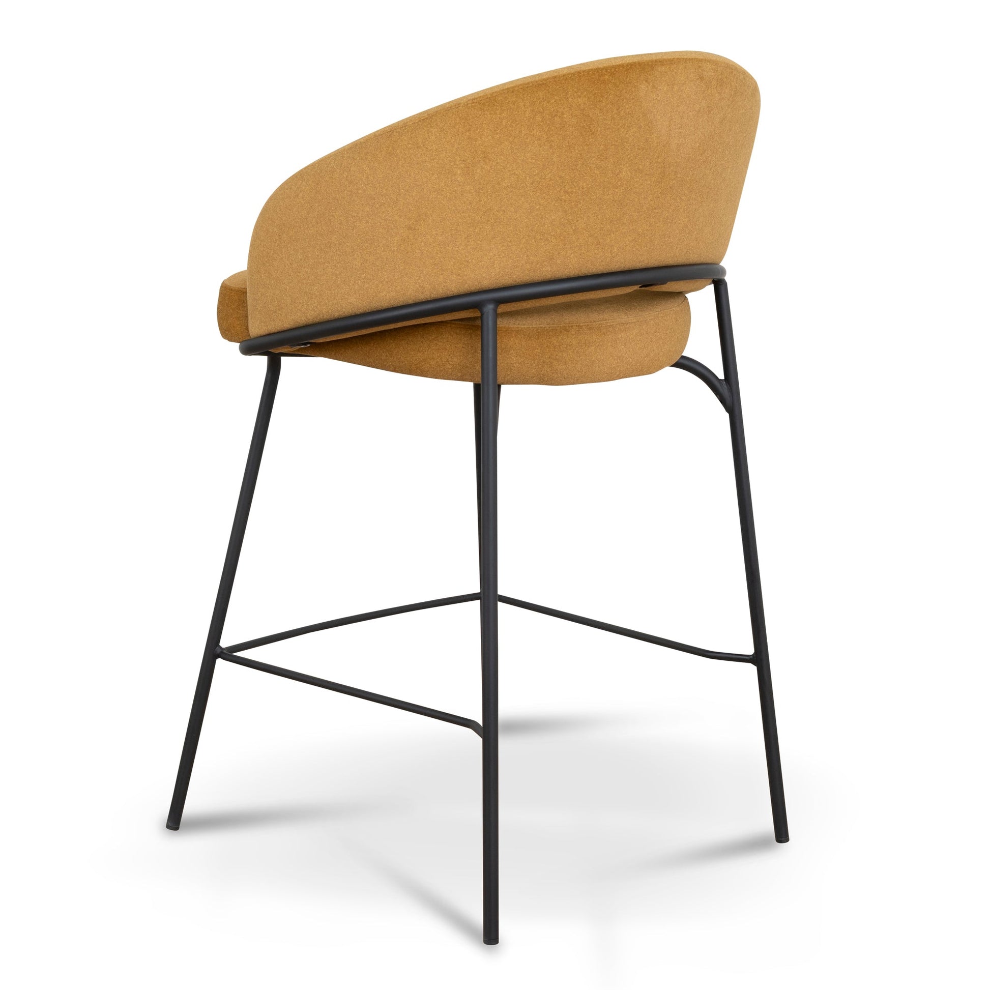 CBS10220-FH Black Bar Stool - Orange Gold Seat (Set of 2)