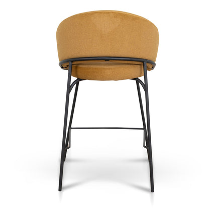 CBS10220-FH Black Bar Stool - Orange Gold Seat (Set of 2)