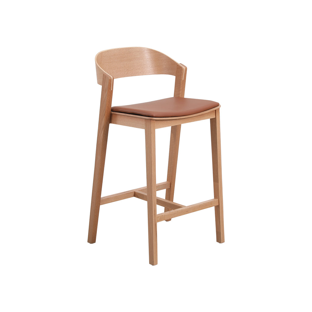 Natural Bar Stool - Brown Seat