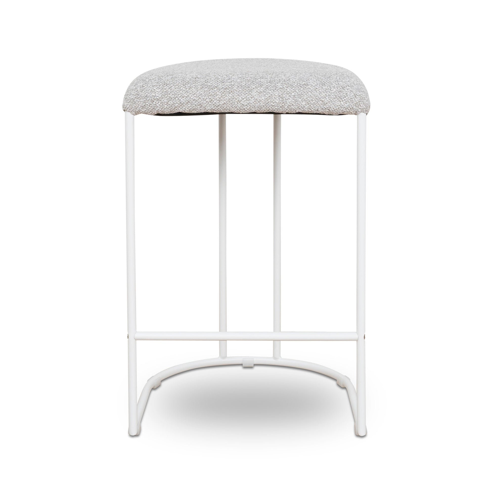 CBS10301-FH 65cm White Bar Stool - Clay Grey (Set of 2)