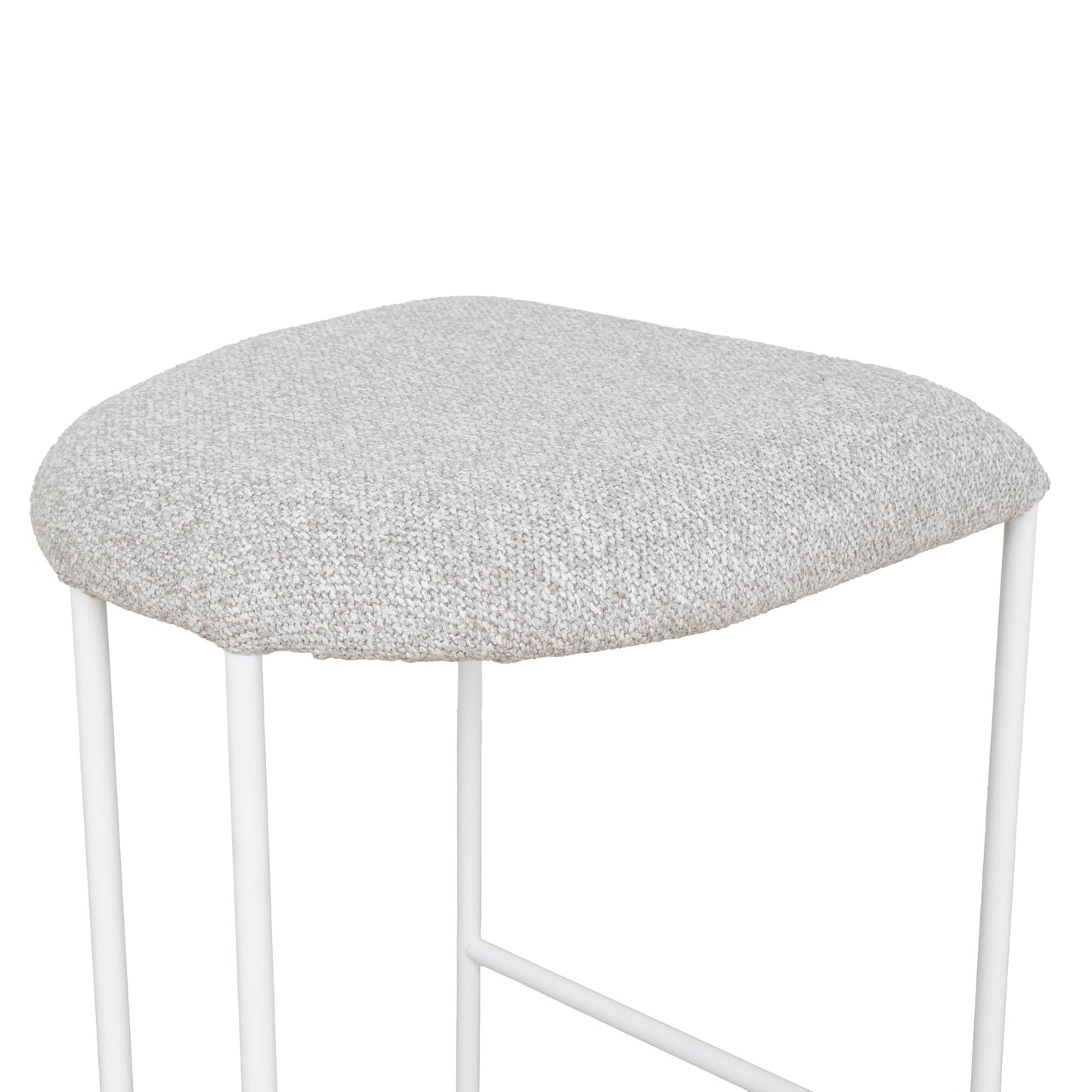 CBS10301-FH 65cm White Bar Stool - Clay Grey (Set of 2)