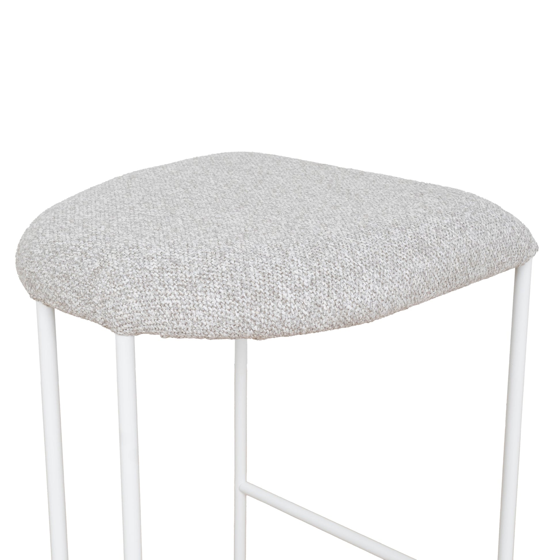 CBS10301-FH 65cm White Bar Stool - Clay Grey (Set of 2)