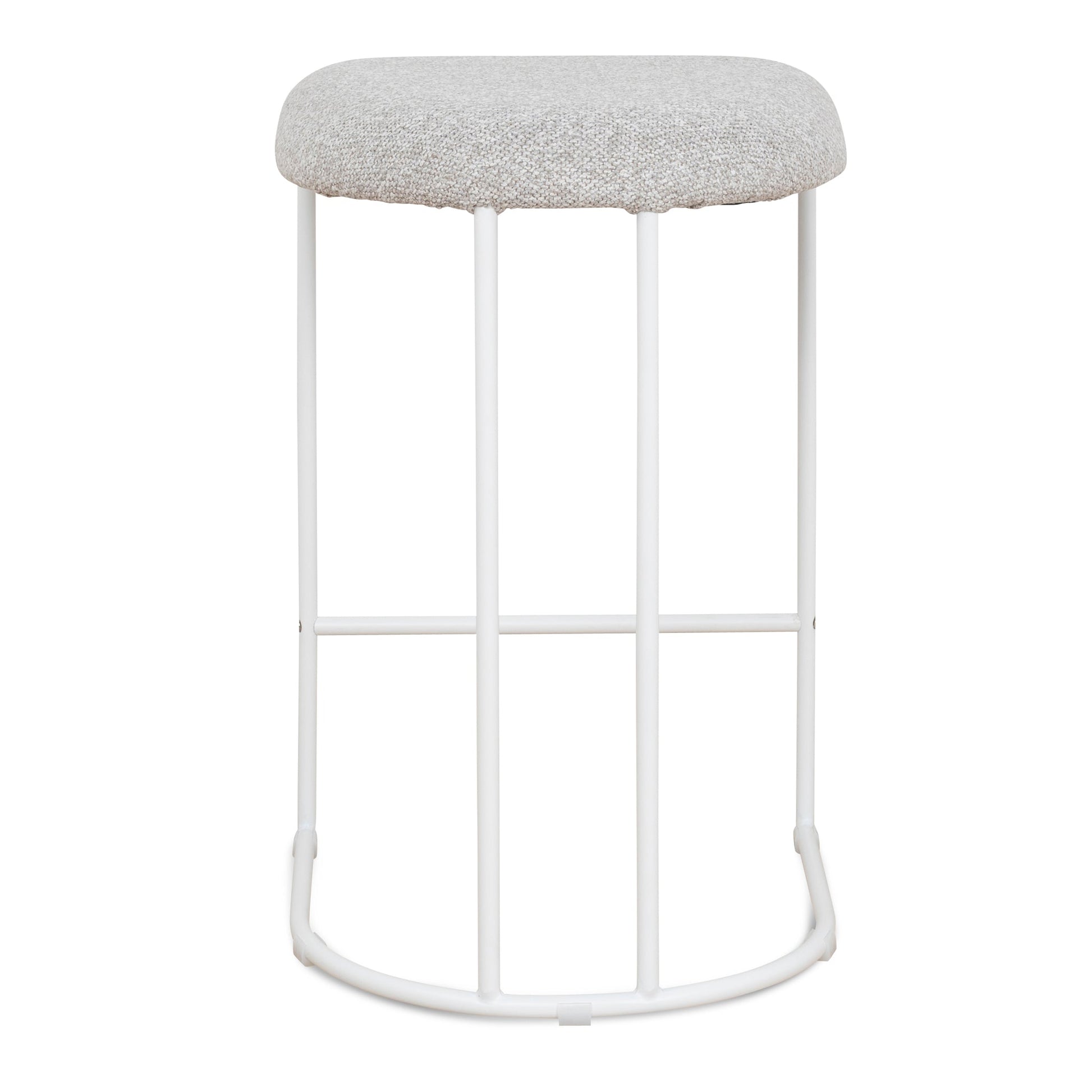 CBS10301-FH 65cm White Bar Stool - Clay Grey (Set of 2)