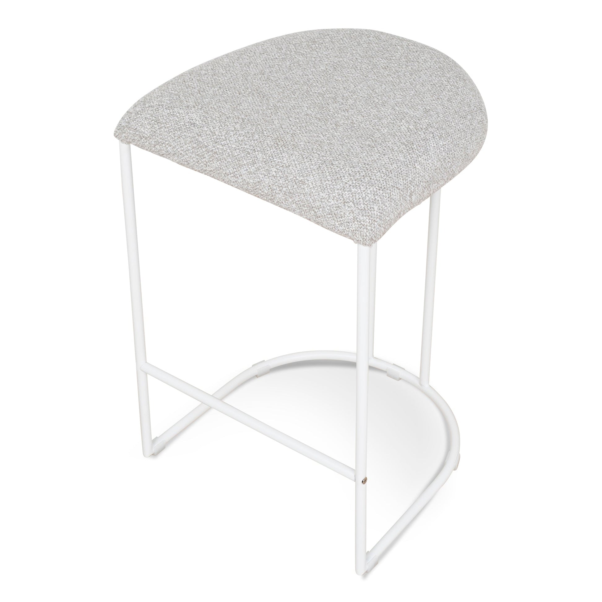 CBS10301-FH 65cm White Bar Stool - Clay Grey (Set of 2)
