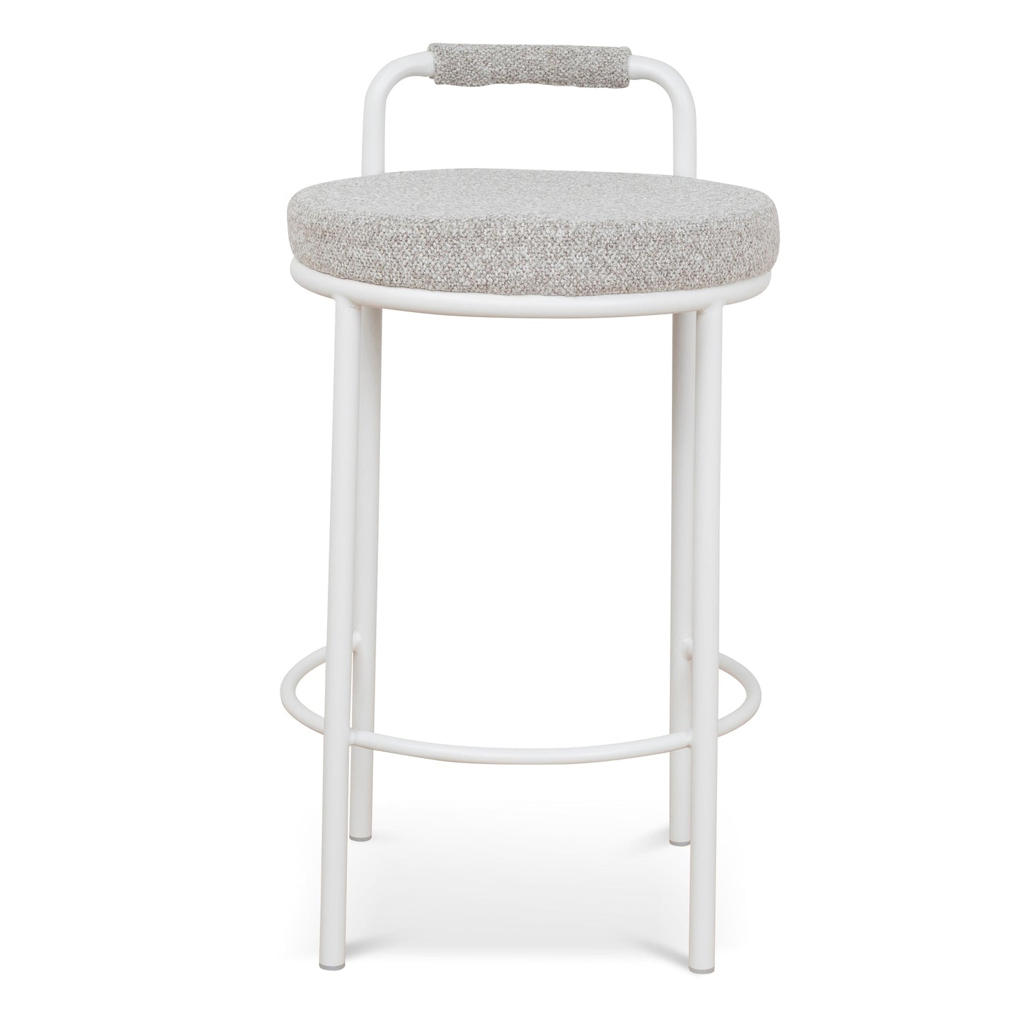 CBS10315-FH 65cm White Bar Stool - Clay Grey (Set of 2)