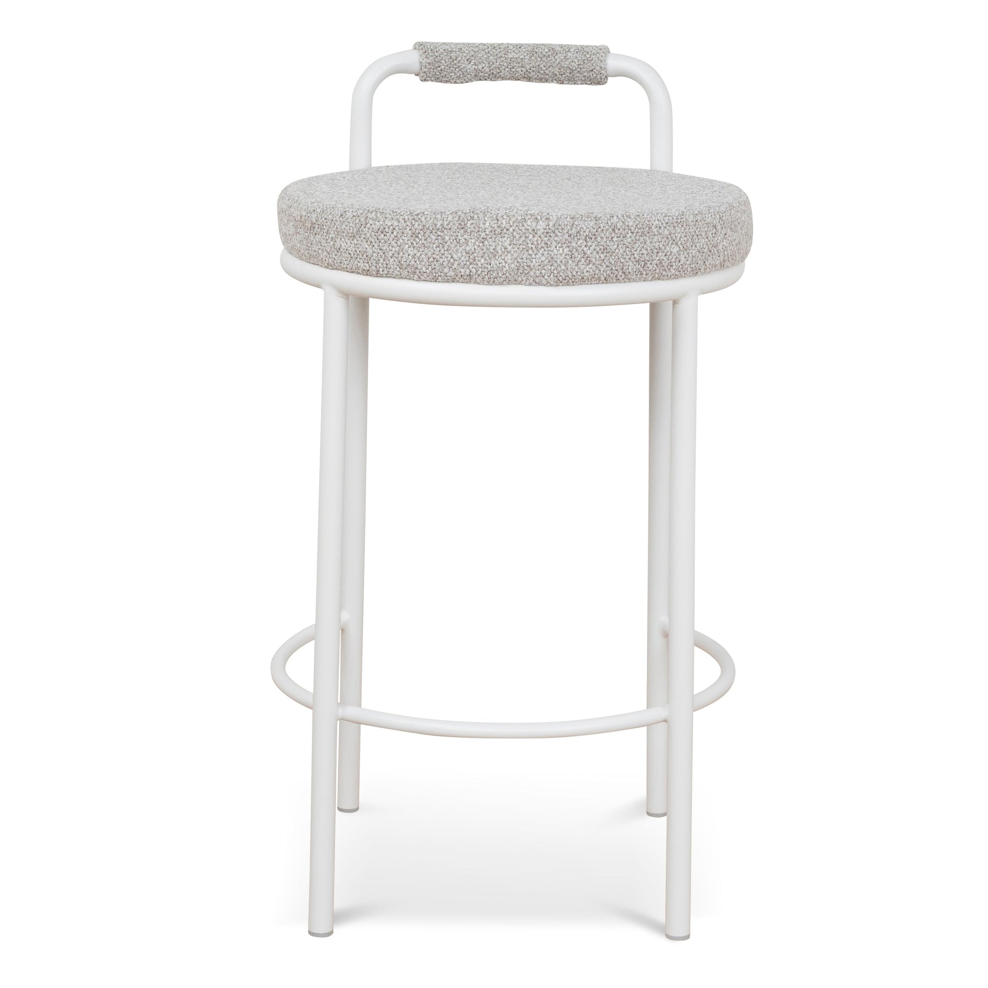 CBS10315-FH 65cm White Bar Stool - Clay Grey (Set of 2)