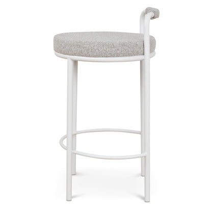 CBS10315-FH 65cm White Bar Stool - Clay Grey (Set of 2)