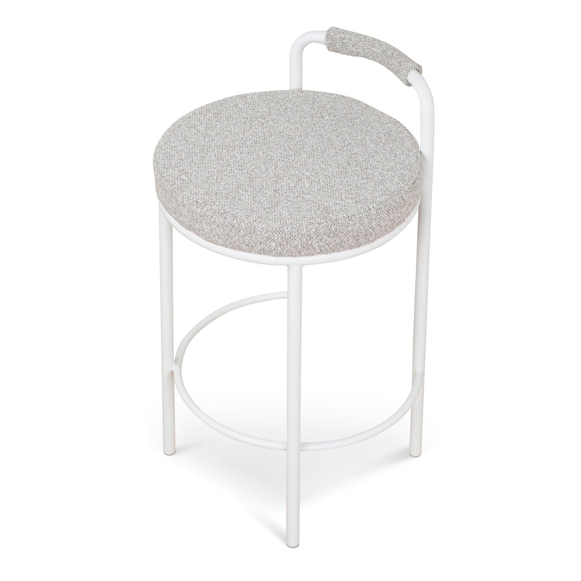 CBS10315-FH 65cm White Bar Stool - Clay Grey (Set of 2)