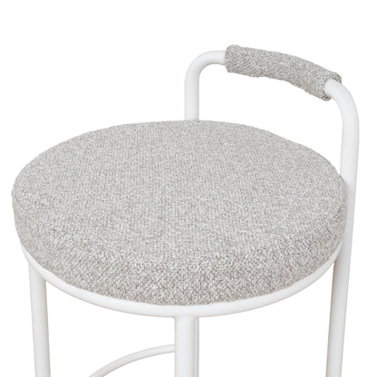 CBS10315-FH 65cm White Bar Stool - Clay Grey (Set of 2)