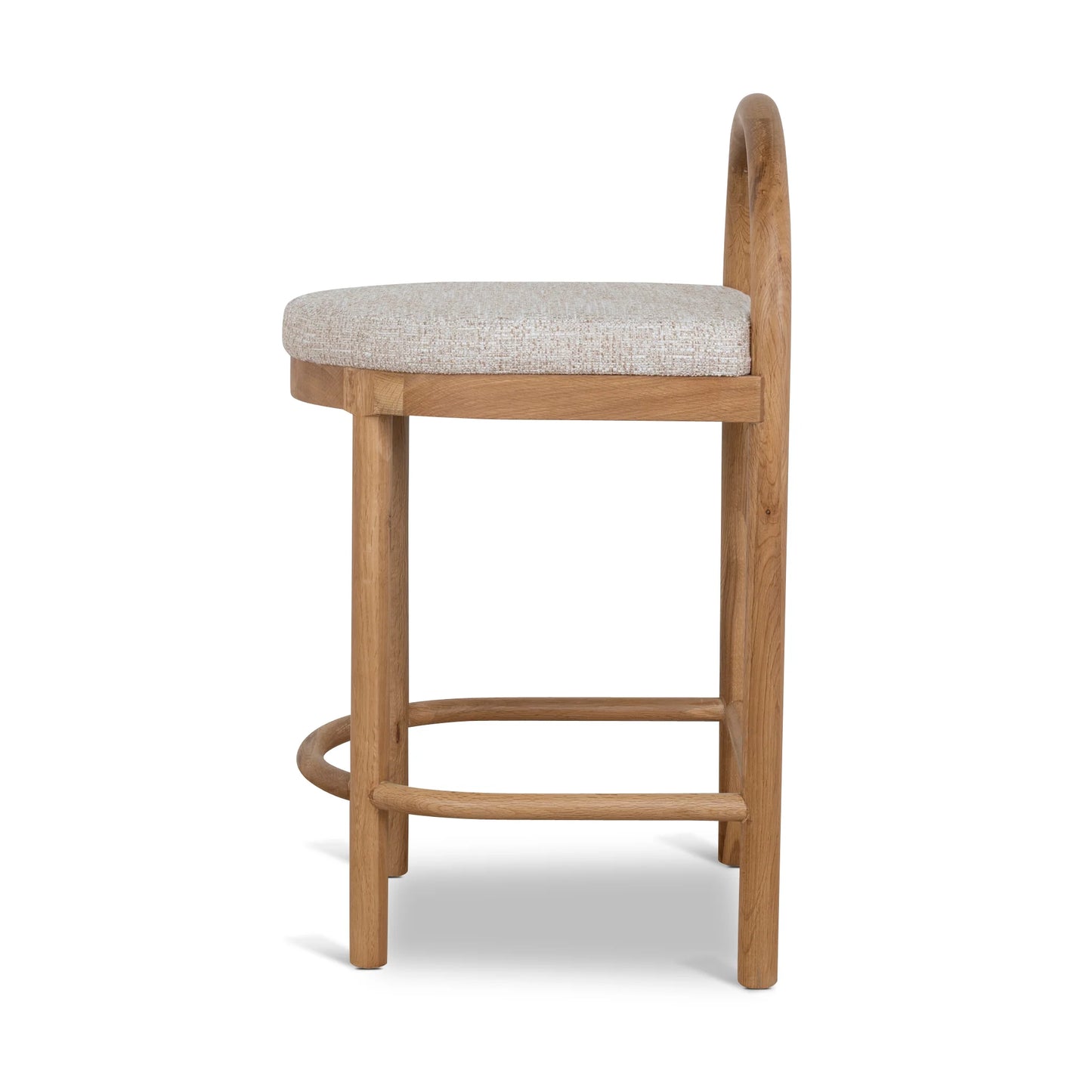 66cm Natural Bar Stool - Pale Beige