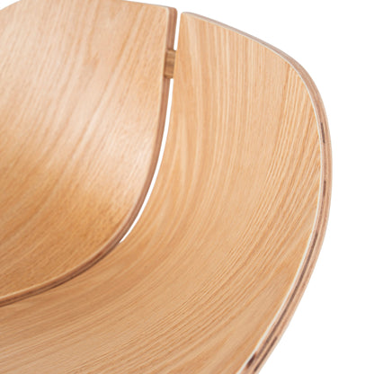 65cm Matte White Bar Stool - Natural