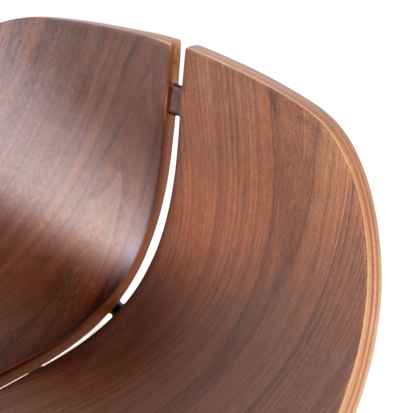 65cm Matte Black Bar Stool - Walnut