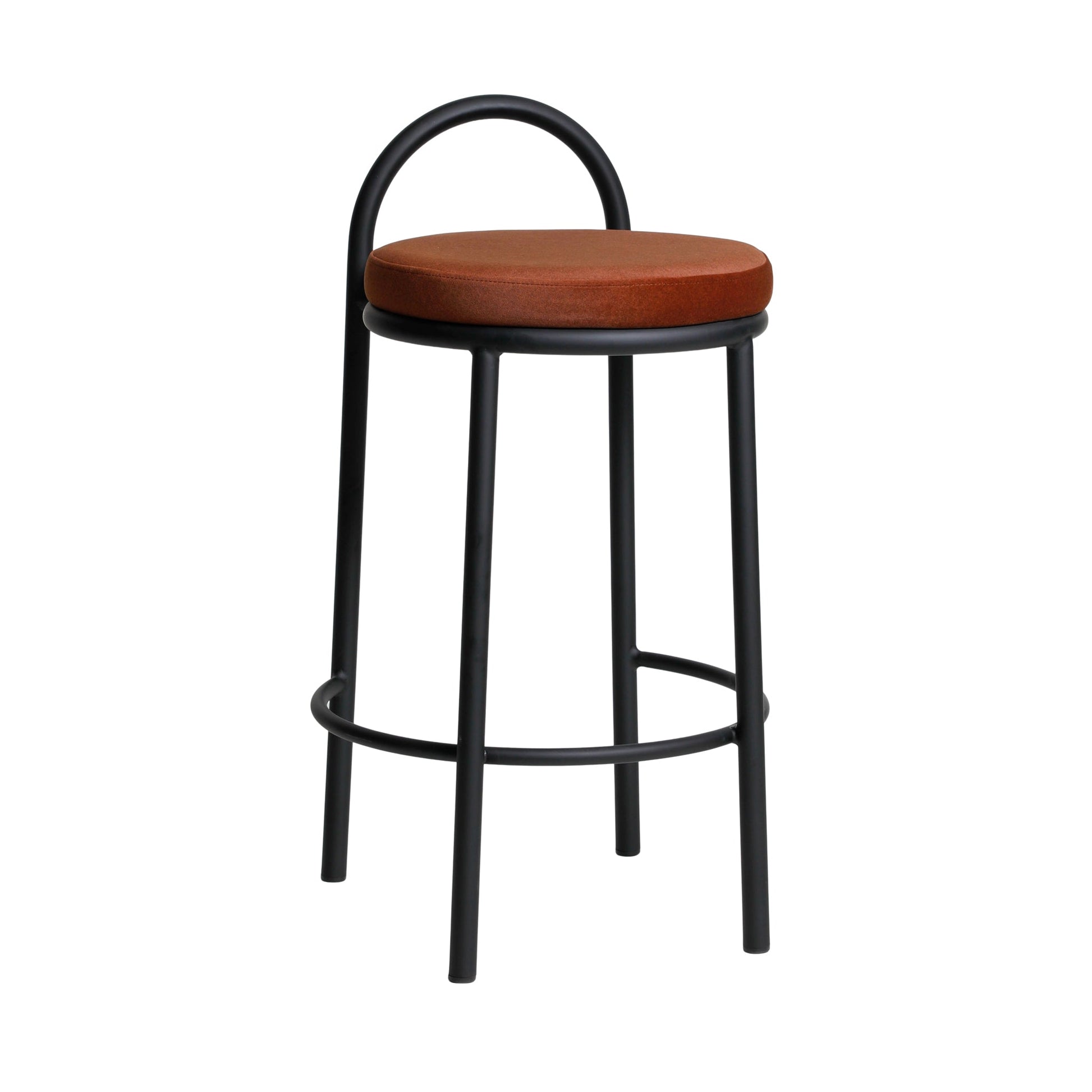 CBS10965-FH 63cm Black Frame Bar Stool - Red Bronze (Set of 2)