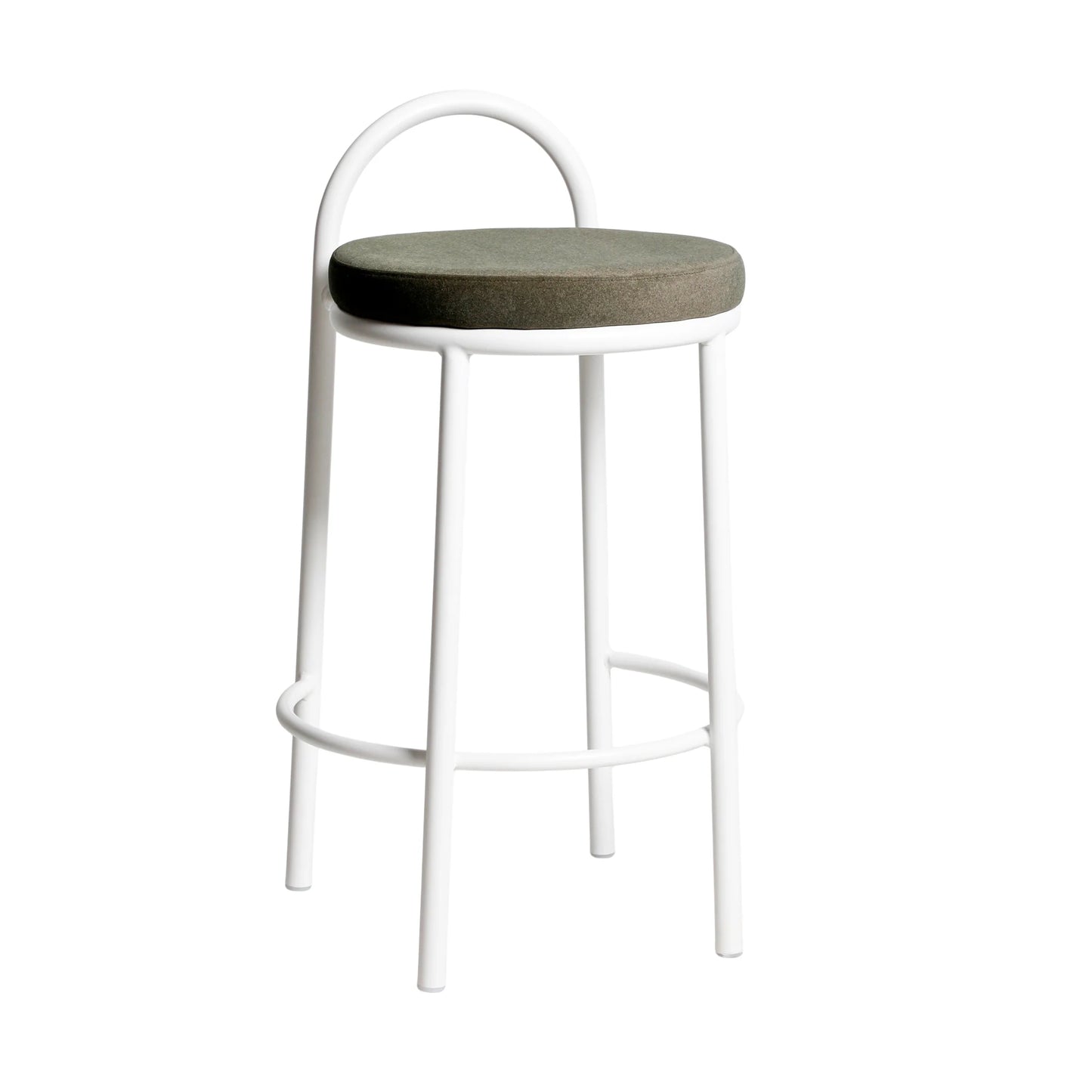 White Frame Bar Stool - Dark Moss Green (Set of 2)