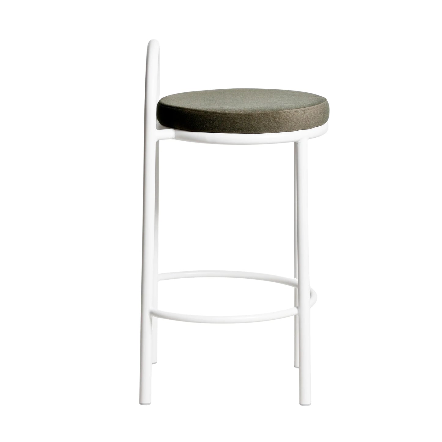 White Frame Bar Stool - Dark Moss Green (Set of 2)