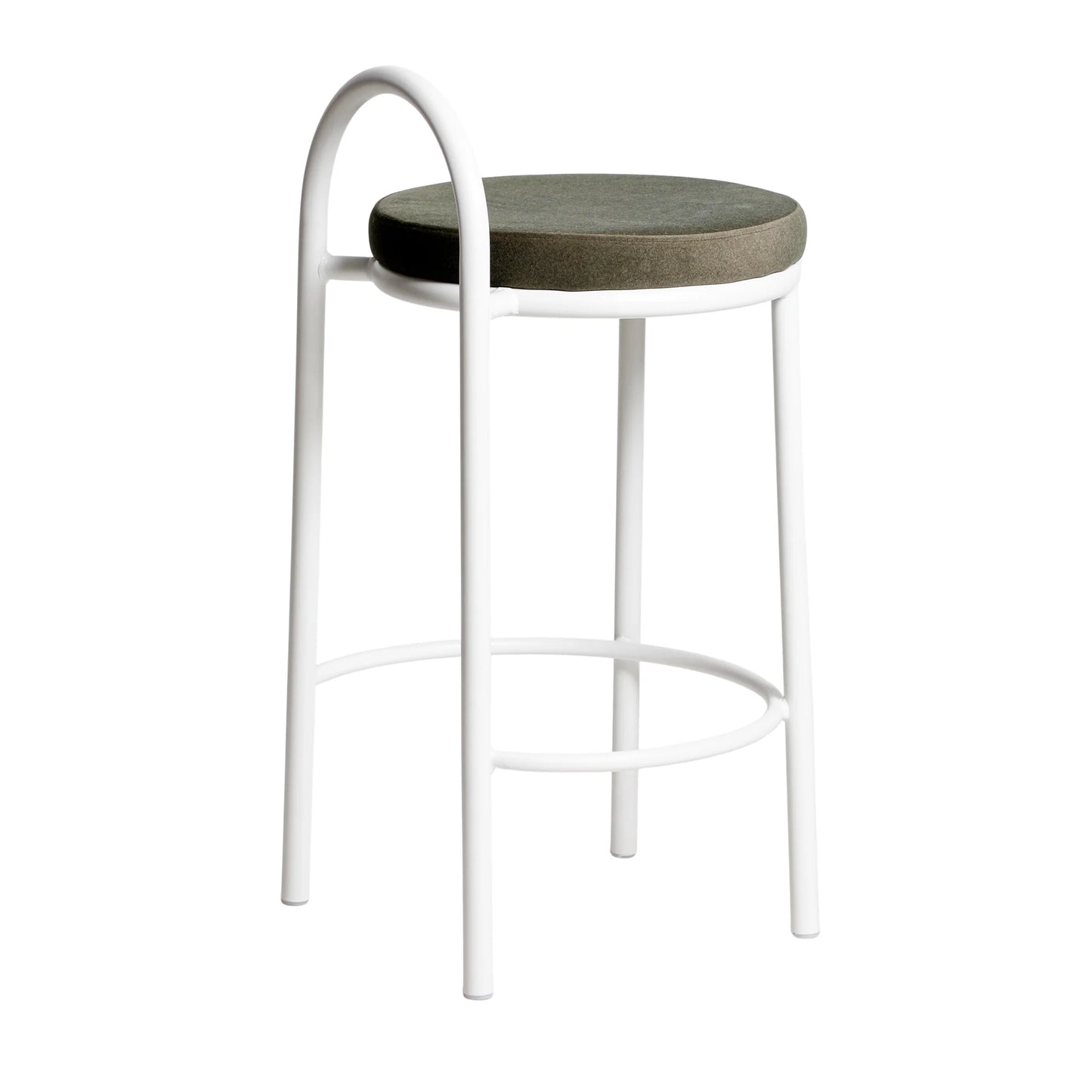 White Frame Bar Stool - Dark Moss Green (Set of 2)