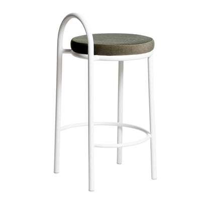 White Frame Bar Stool - Dark Moss Green (Set of 2)