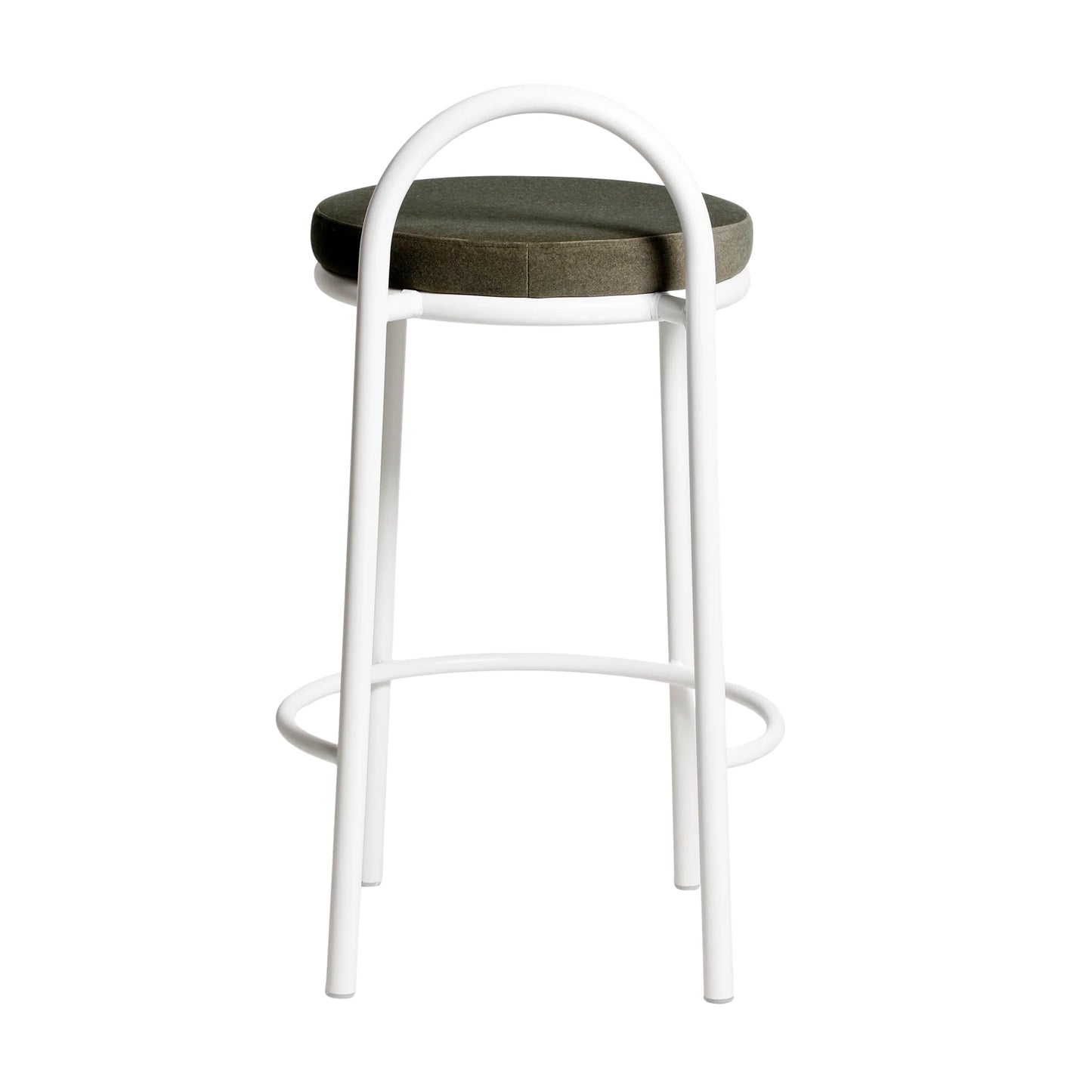 White Frame Bar Stool - Dark Moss Green (Set of 2)