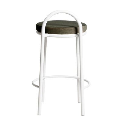 White Frame Bar Stool - Dark Moss Green (Set of 2)