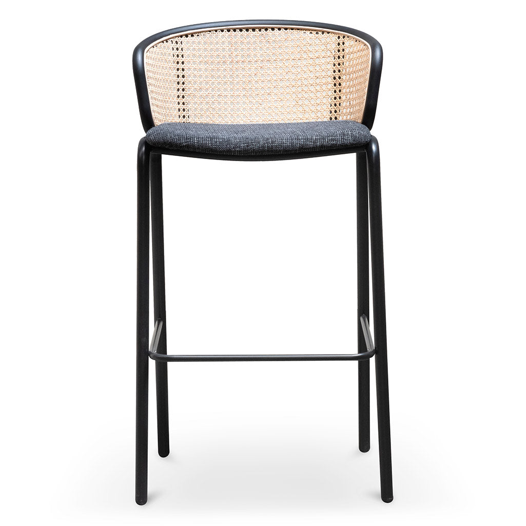 75cm Fabric Bar Stool - Black Legs