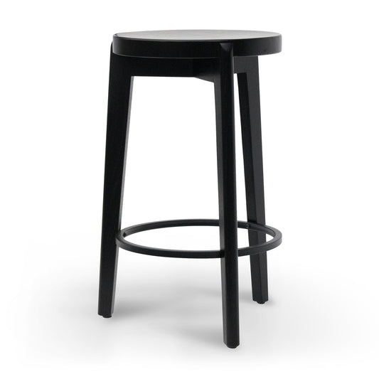65cm Solid wood Bar Stool - Full Black - Last one