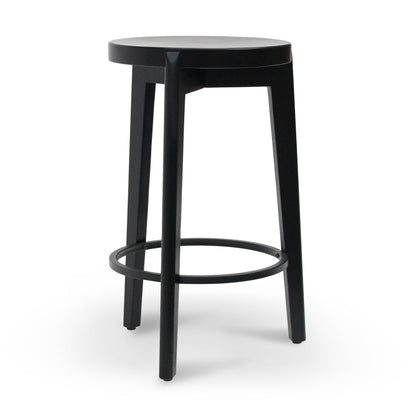 65cm Solid wood Bar Stool - Full Black - Last one