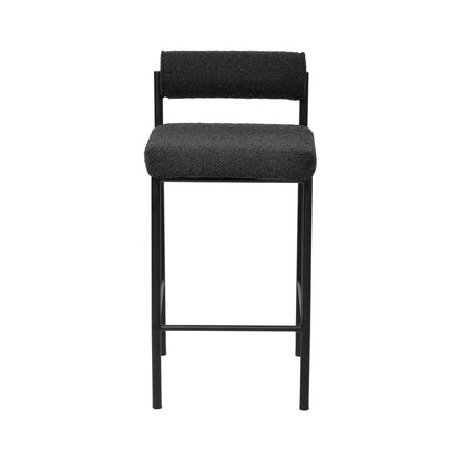 65cm Bar Stool - Black Boucle (Set of 2)