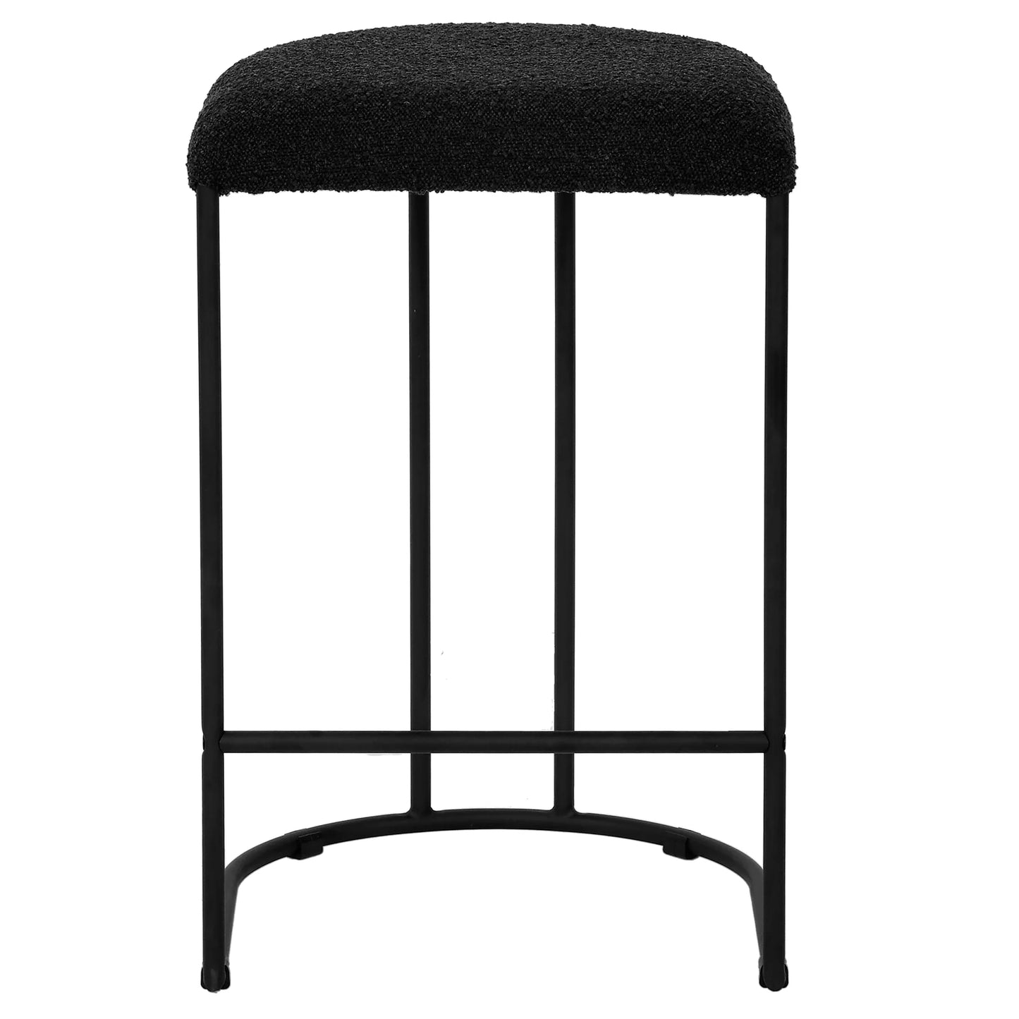 65cm Bar Stool - Black Boucle (Set of 2)