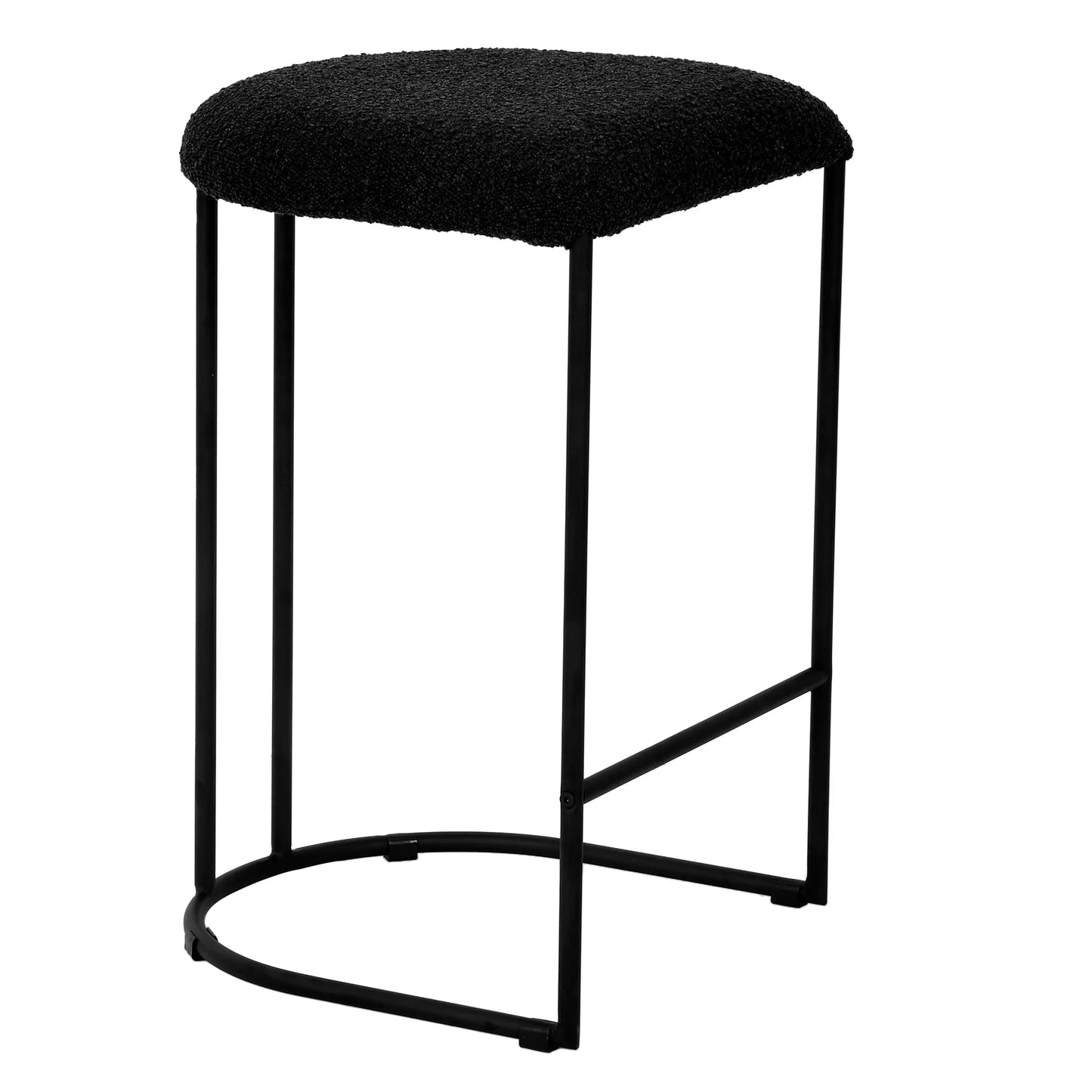 65cm Bar Stool - Black Boucle (Set of 2)