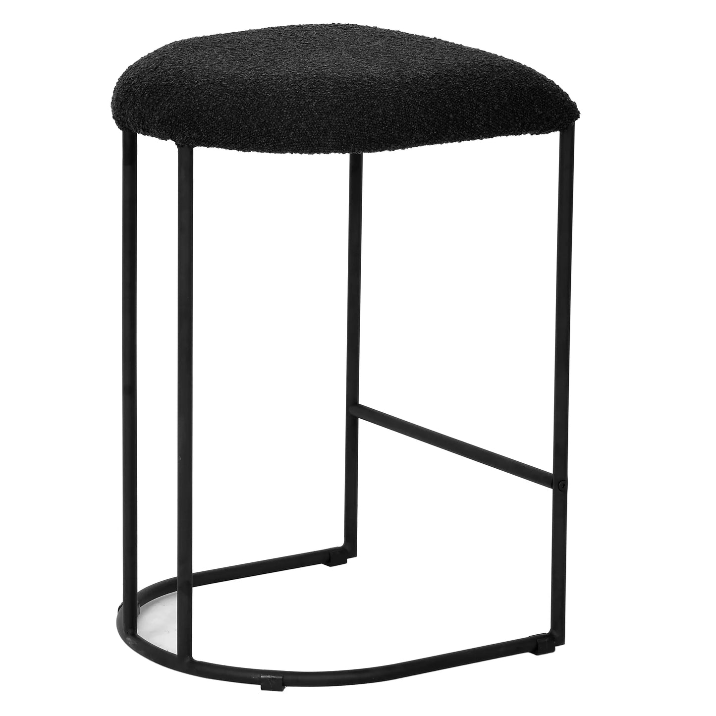 65cm Bar Stool - Black Boucle (Set of 2)