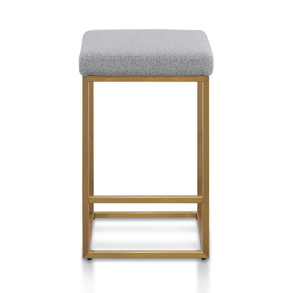 Hail Grey Bar Stool - Brushed Gold Base