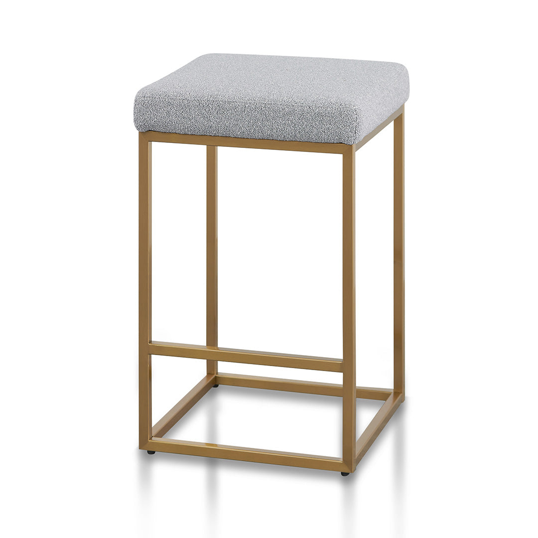 Hail Grey Bar Stool - Brushed Gold Base