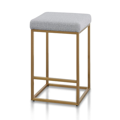 Hail Grey Bar Stool - Brushed Gold Base