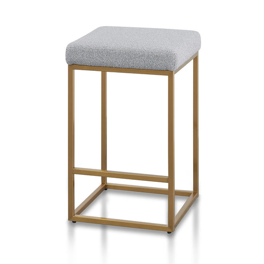 Hail Grey Bar Stool - Brushed Gold Base