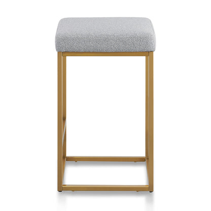 Hail Grey Bar Stool - Brushed Gold Base