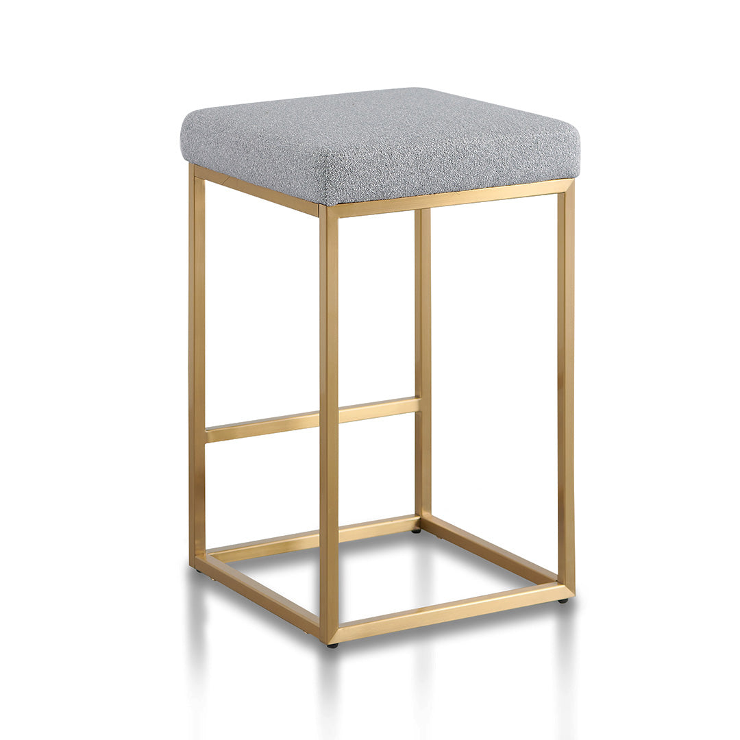 Hail Grey Bar Stool - Brushed Gold Base