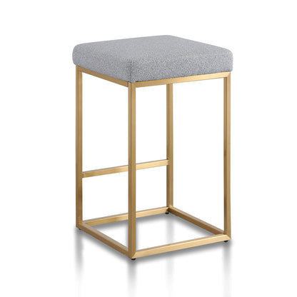 Hail Grey Bar Stool - Brushed Gold Base