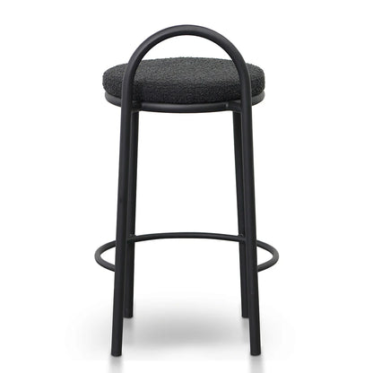 63cm Bar Stool - Black Boucle (Set of 2)