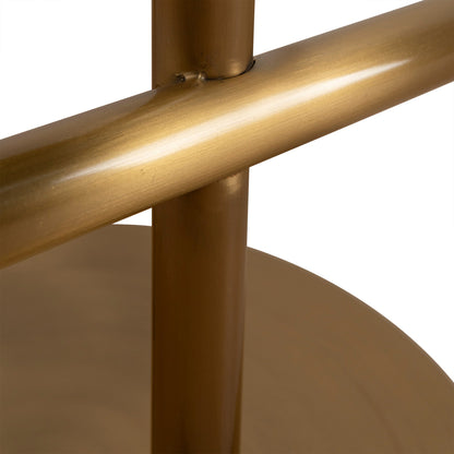 68cm Brushed Gold Bar Stool - Silver Grey Boucle