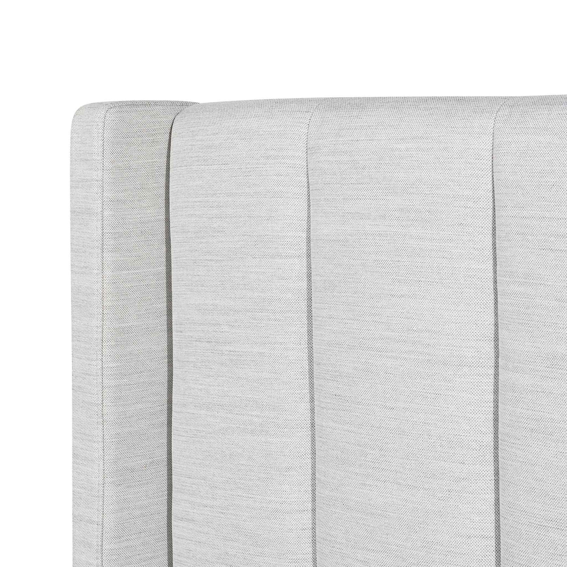 Fabric Single Bed Frame - Pearl Grey with Storage