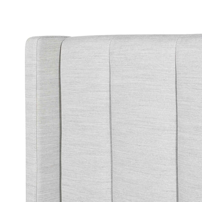 Fabric Single Bed Frame - Pearl Grey with Storage