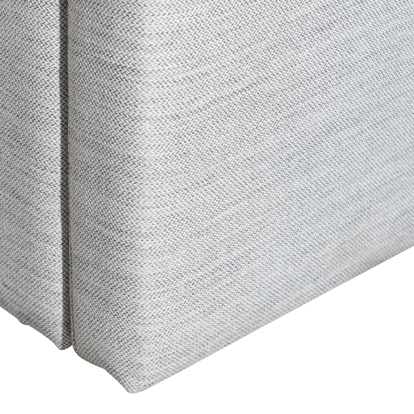 Fabric Single Bed Frame - Pearl Grey with Storage