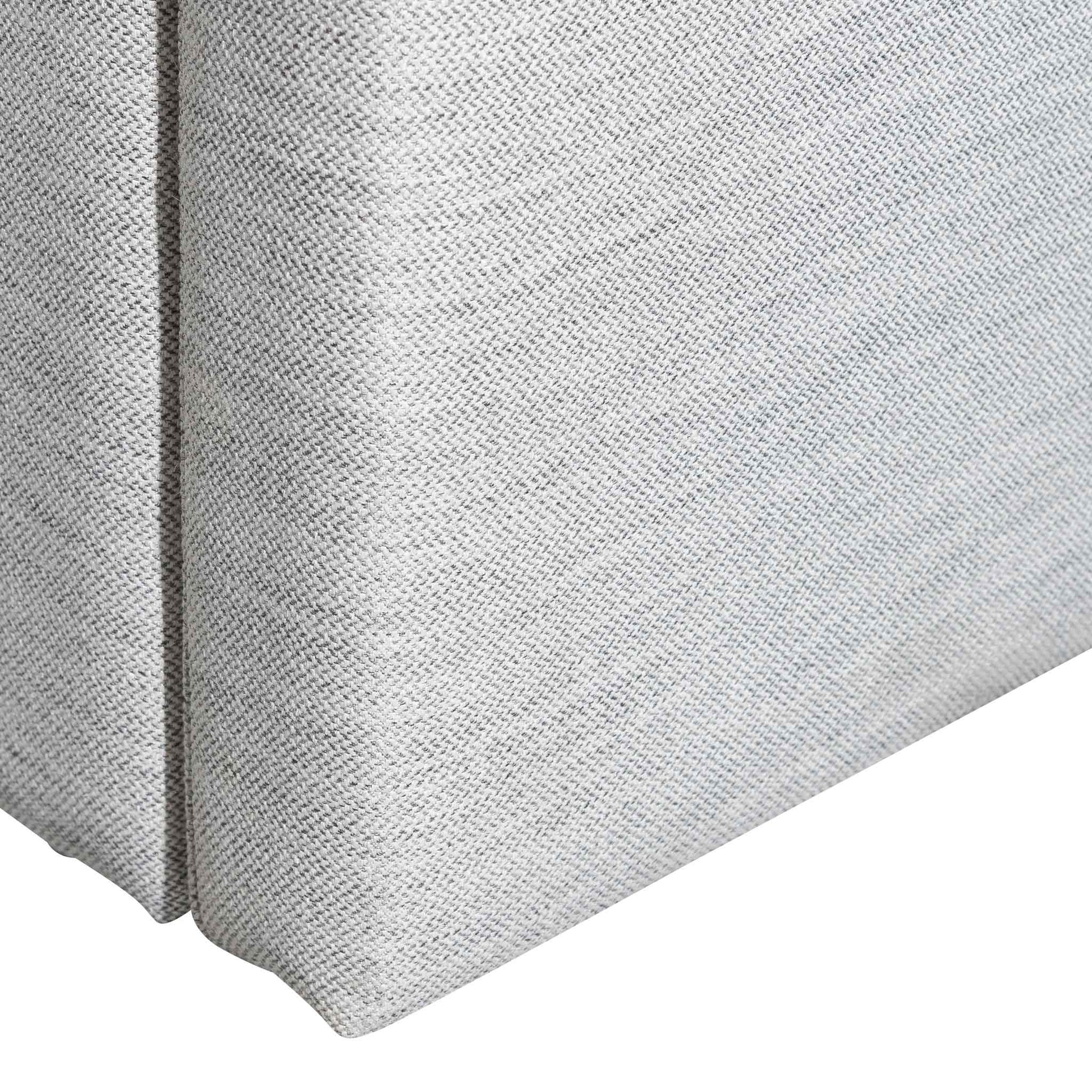 Fabric Single Bed Frame - Pearl Grey with Storage