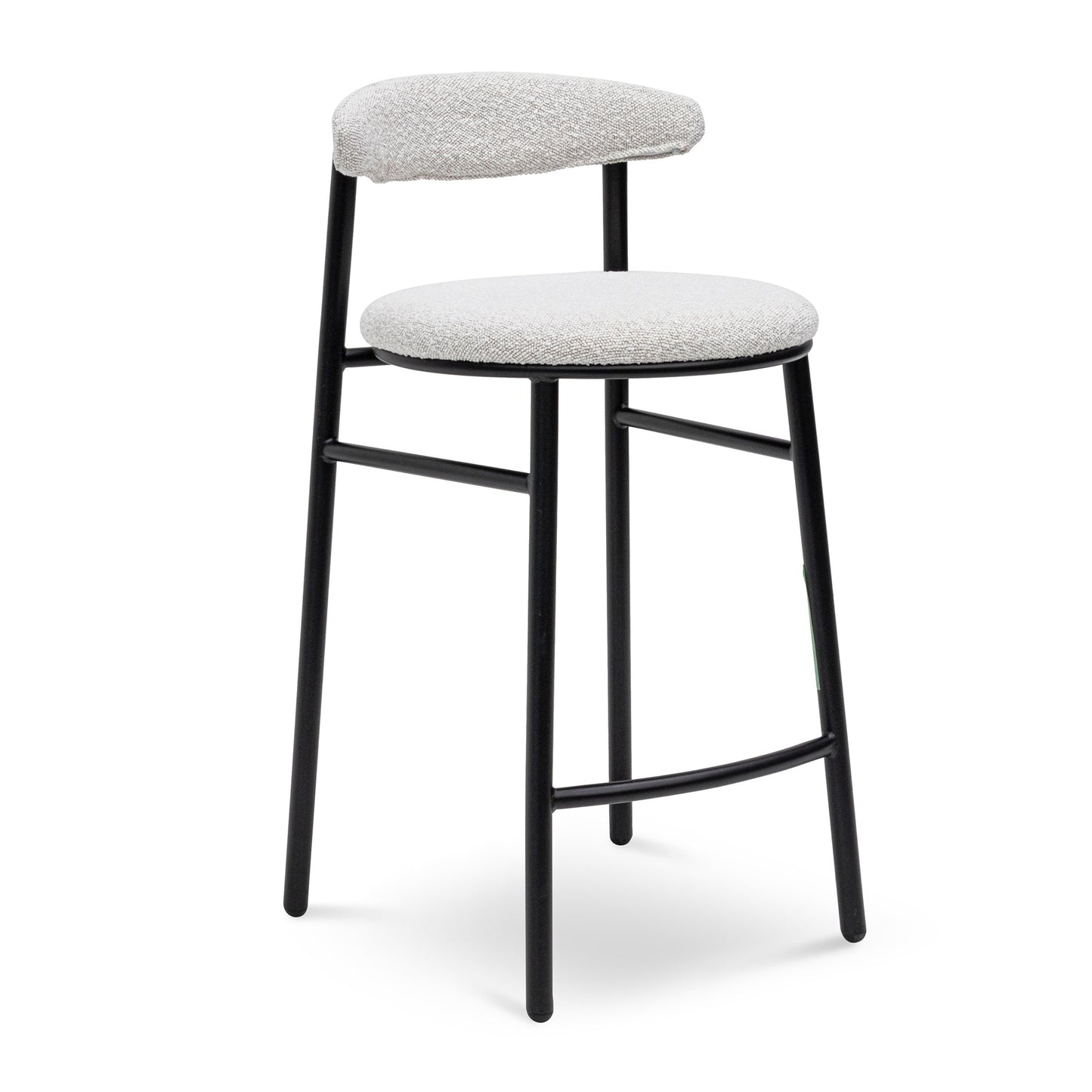 CBS6995-SD 65cm Bar Stool - Moon White Boucle and Black Legs (Set of 2)